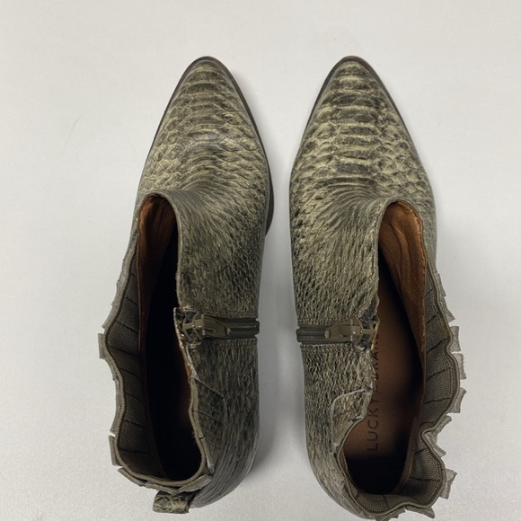 Lucky Brand Snake-Embossed Leather Ankle Boot - Picture 4 of 10